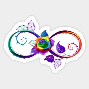 Bright Infinity with Rainbow Rose Sticker